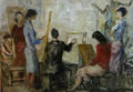 La scuola di pittura, anni ’40, olio su tela cm 50x70, esposta “Protagonisti del primo Novecento”, Galleria Mediterranea, Napoli